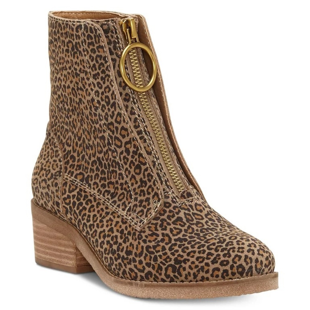 Lucky Brand Tibly Leopard Print Booties-New In Box